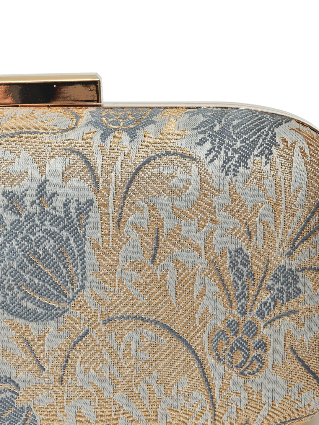 Elora Banarasi Grey Long Clutch