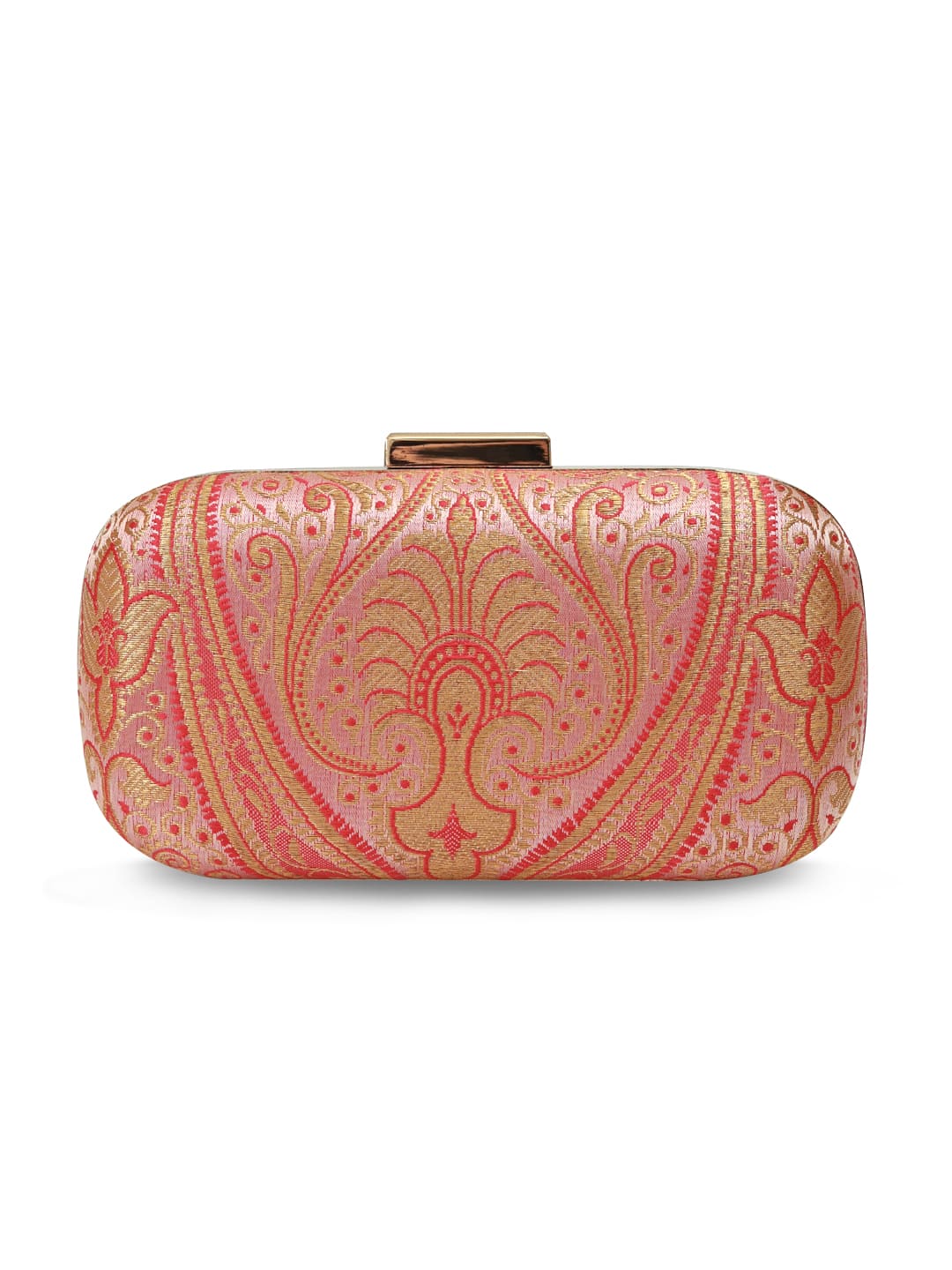 Elora Banarasi Pink Long Clutch