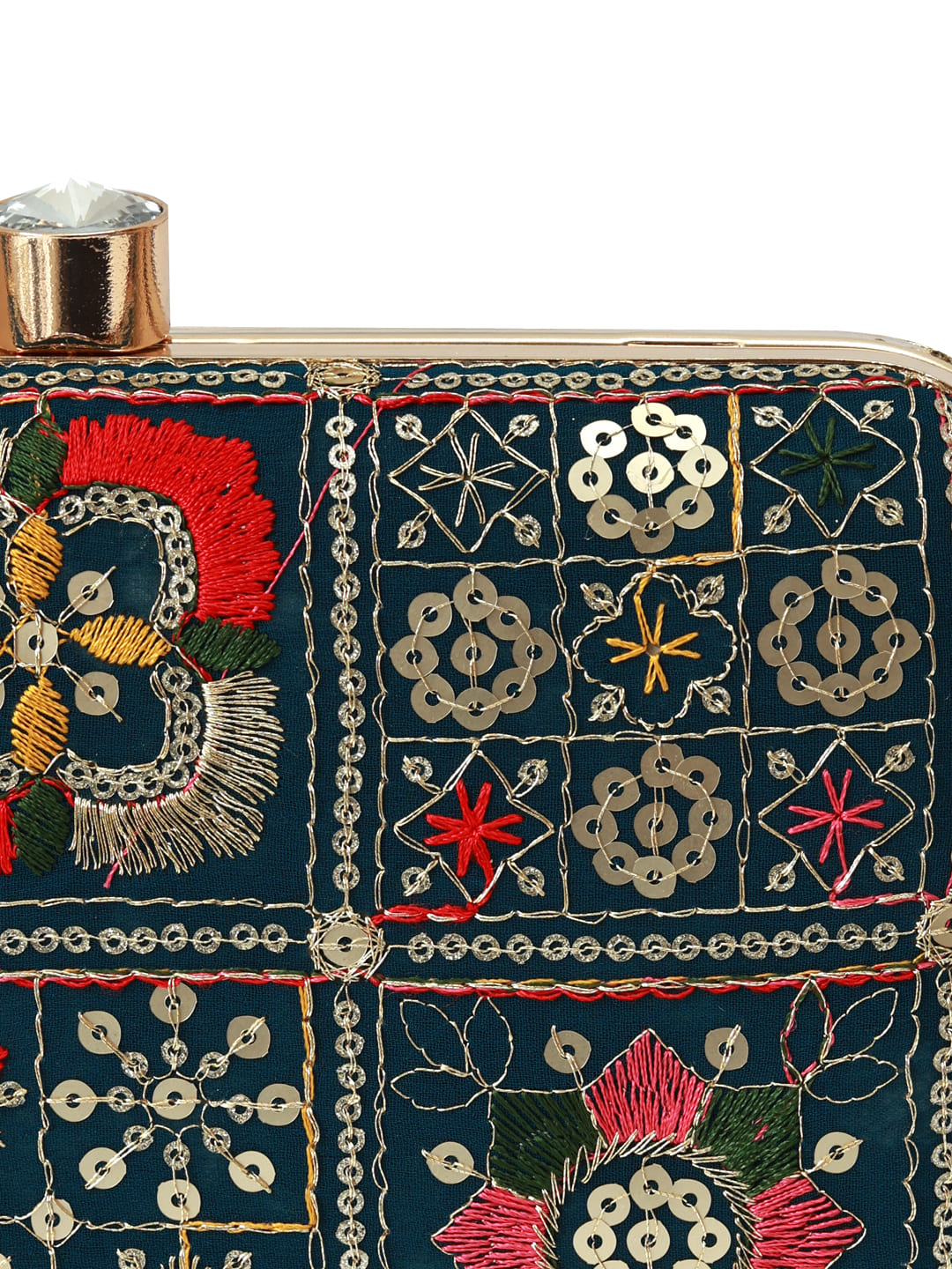 Elora Green Box Clutch