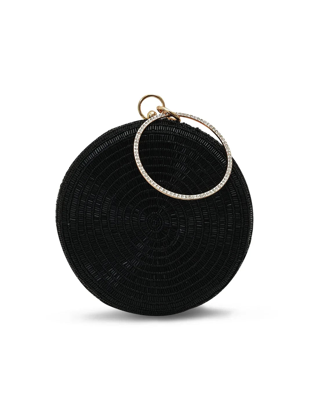 Glitz Round Black Clutch