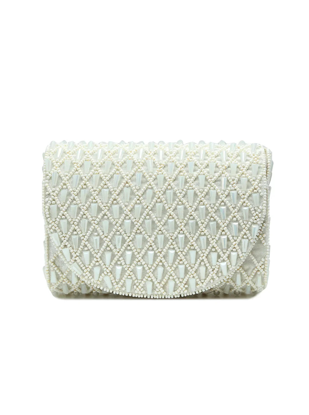 Beaded clutch bag on a white background