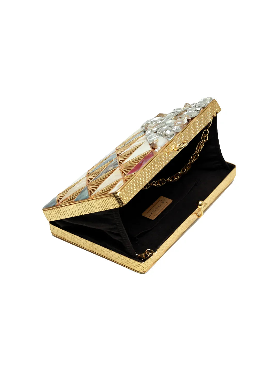 Rumi Embellished Brass Clutch
