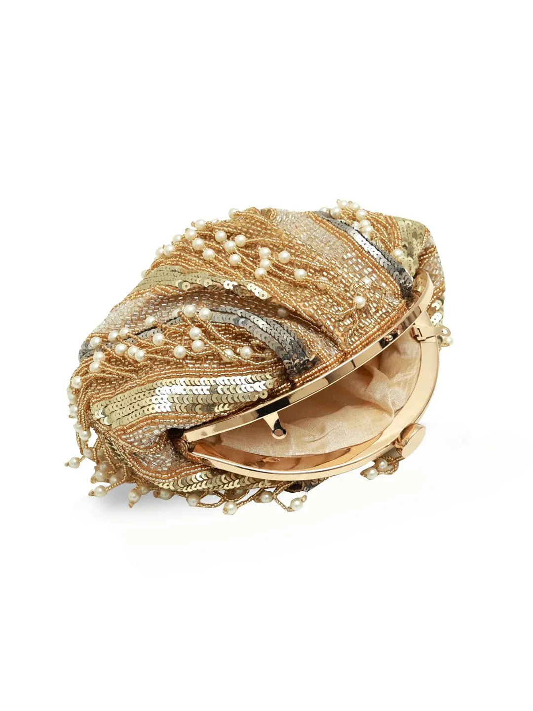 Ava Gold Pearl Bucket Bag