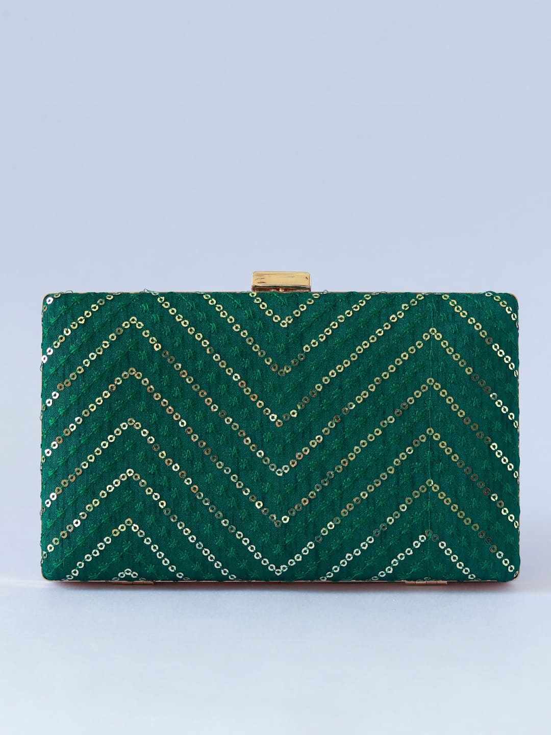 Mehak Zig Zag Sequins Embroidered Clutch