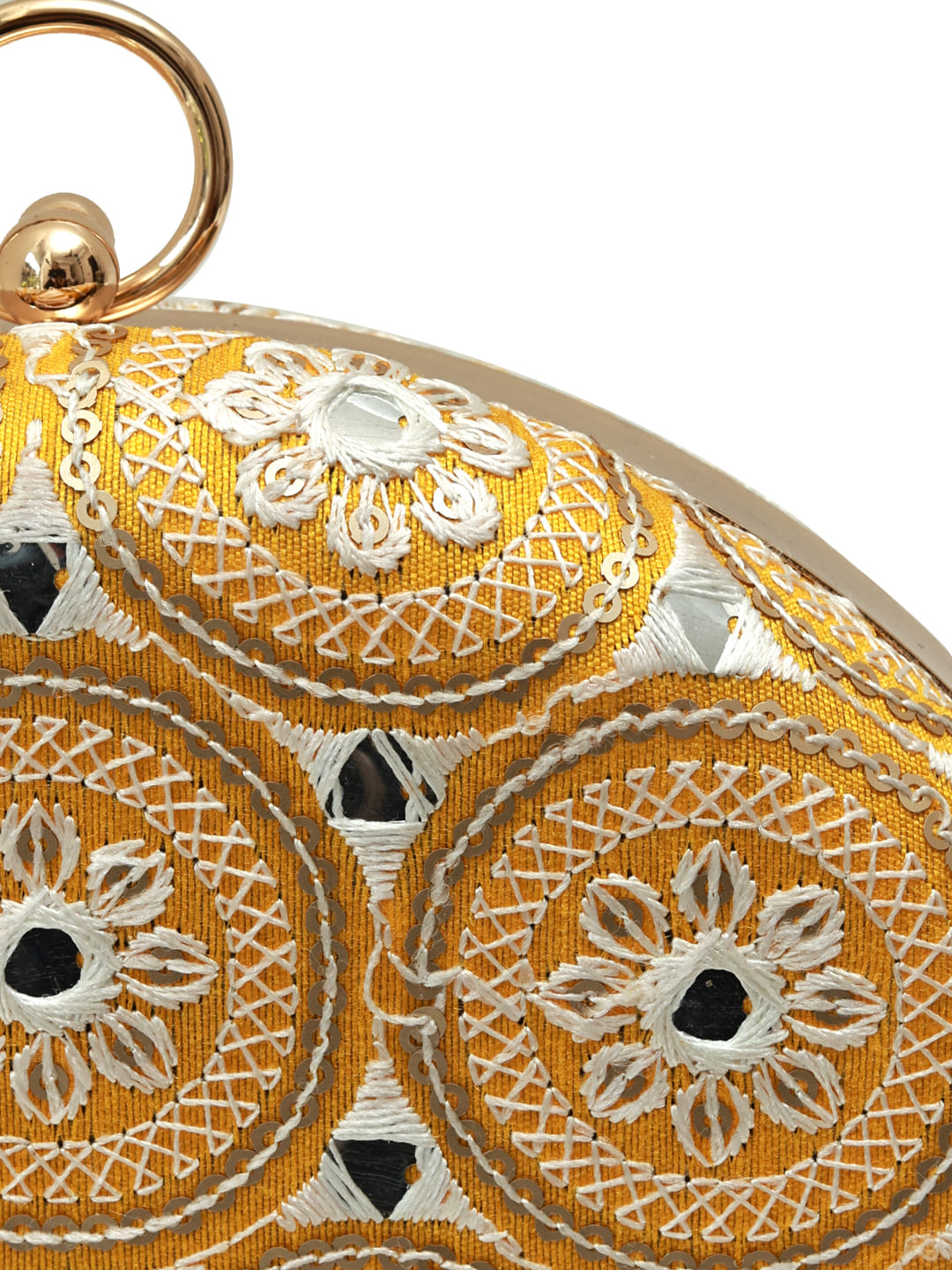 Inaara Yellow Round Clutch
