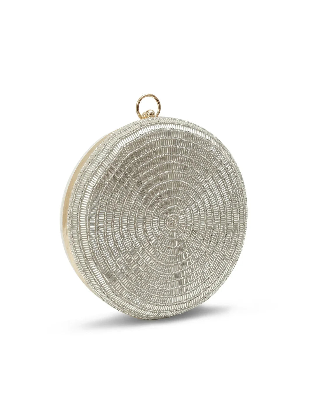 Glitz Round Silver Clutch