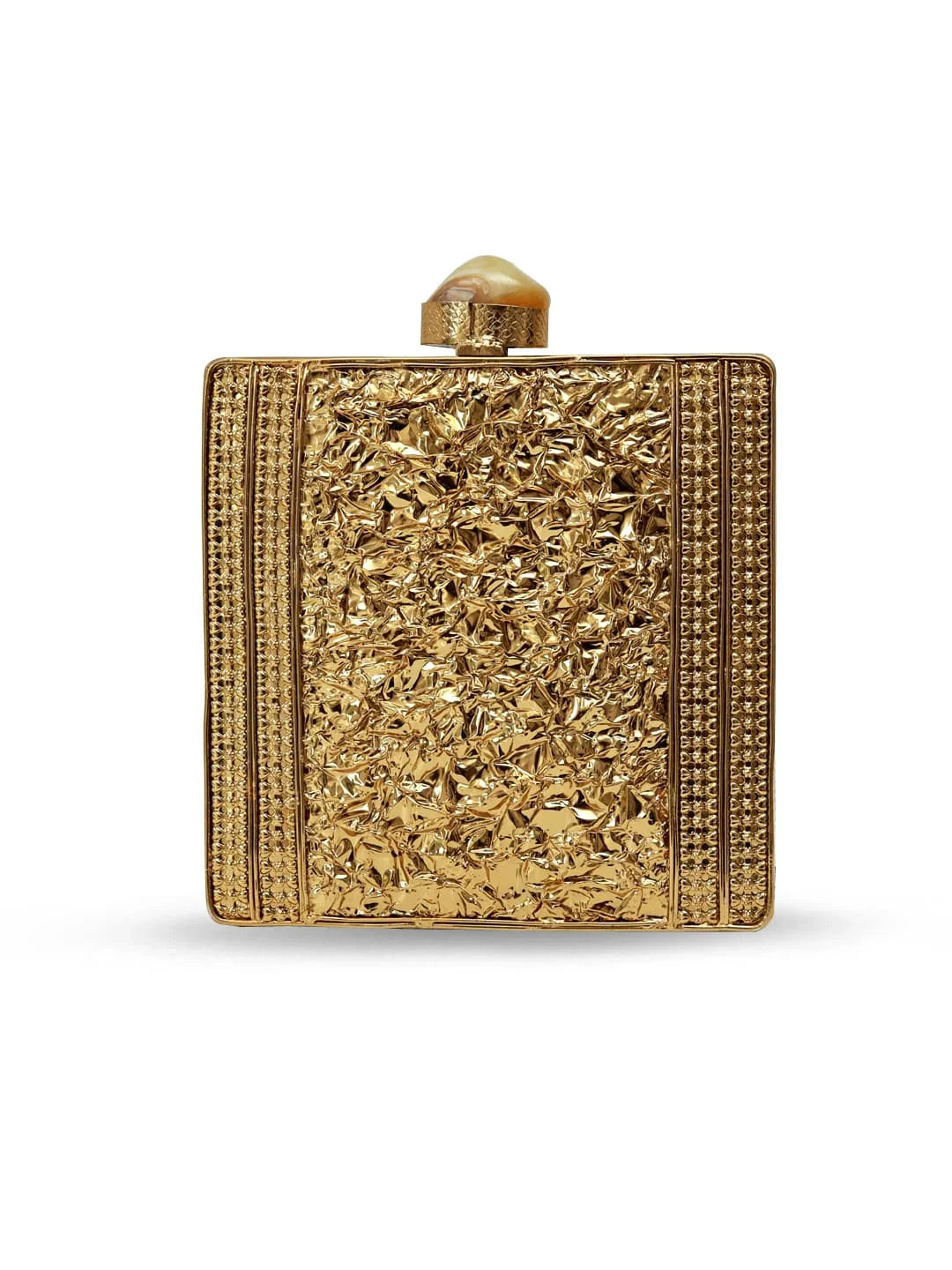 Zainab Mother of Pearl Brass Clutch