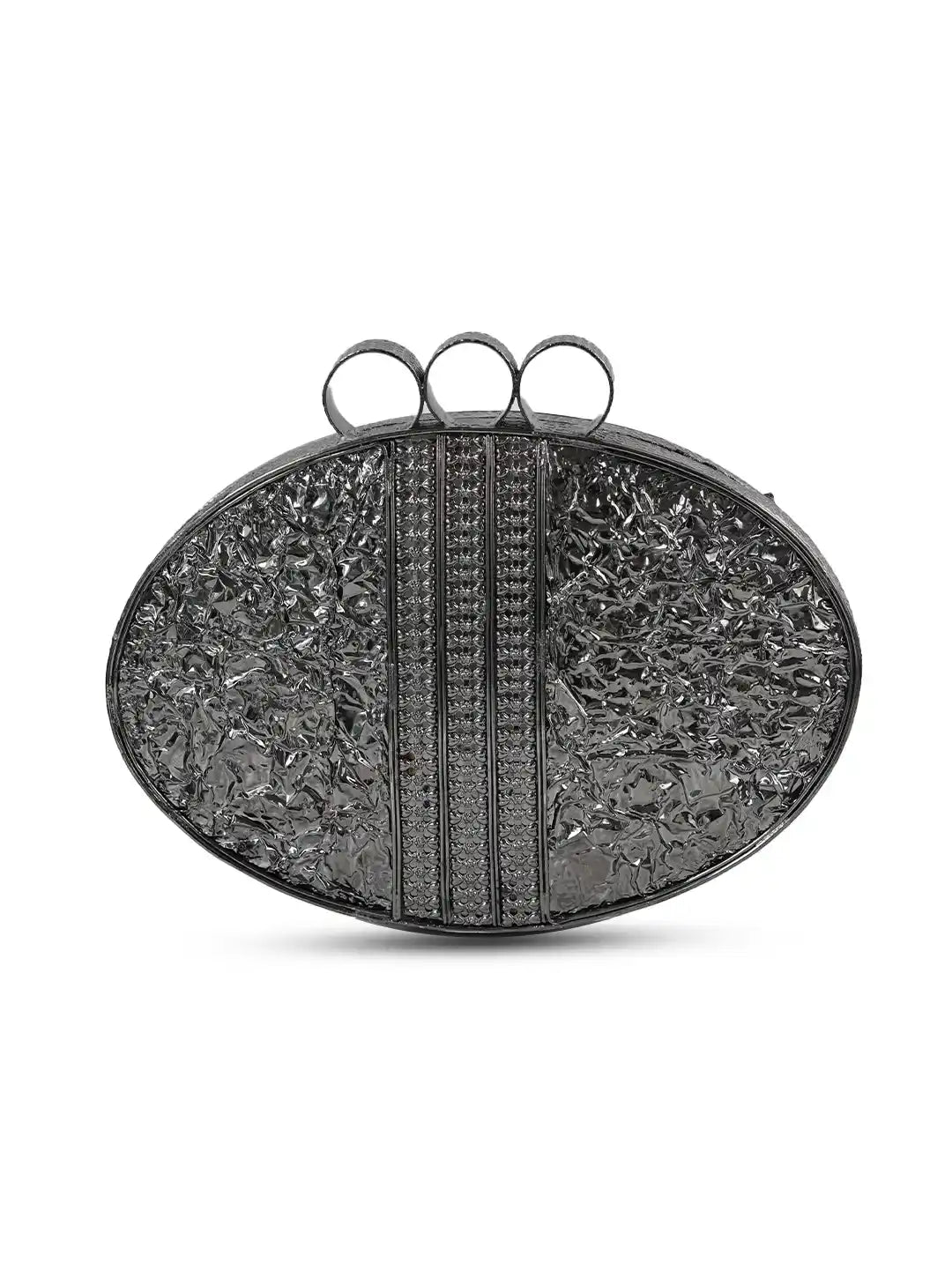 Decorative metal object with intricate design on a white background