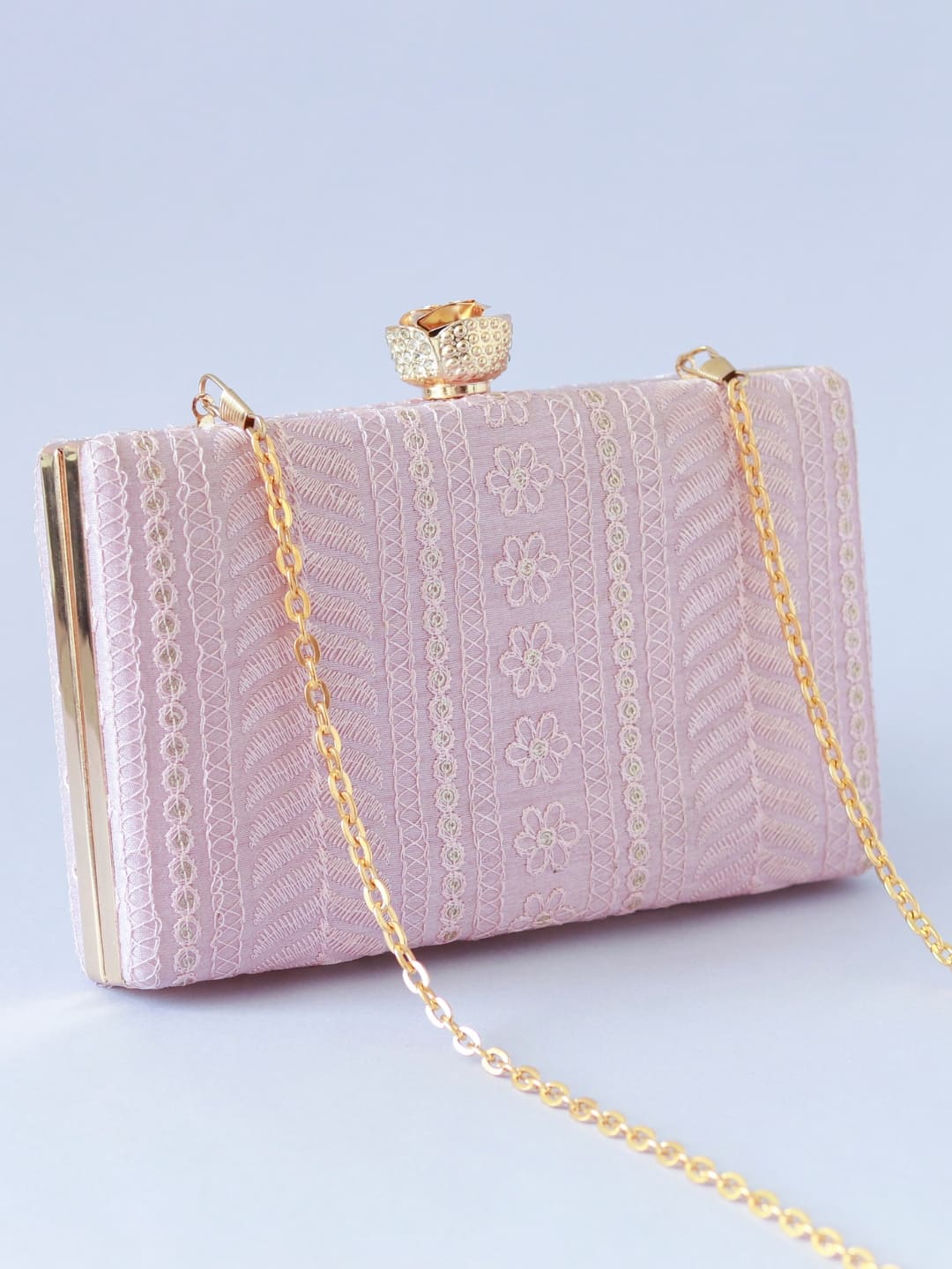 Mughal Embroidered Box Clutch