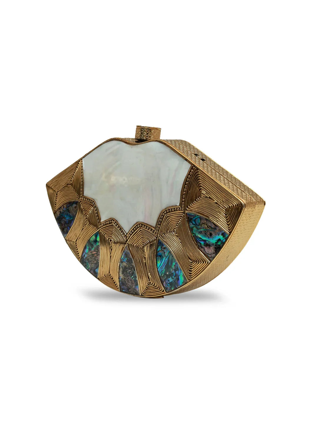 Zuri Mother of Pearl Brass Clutch