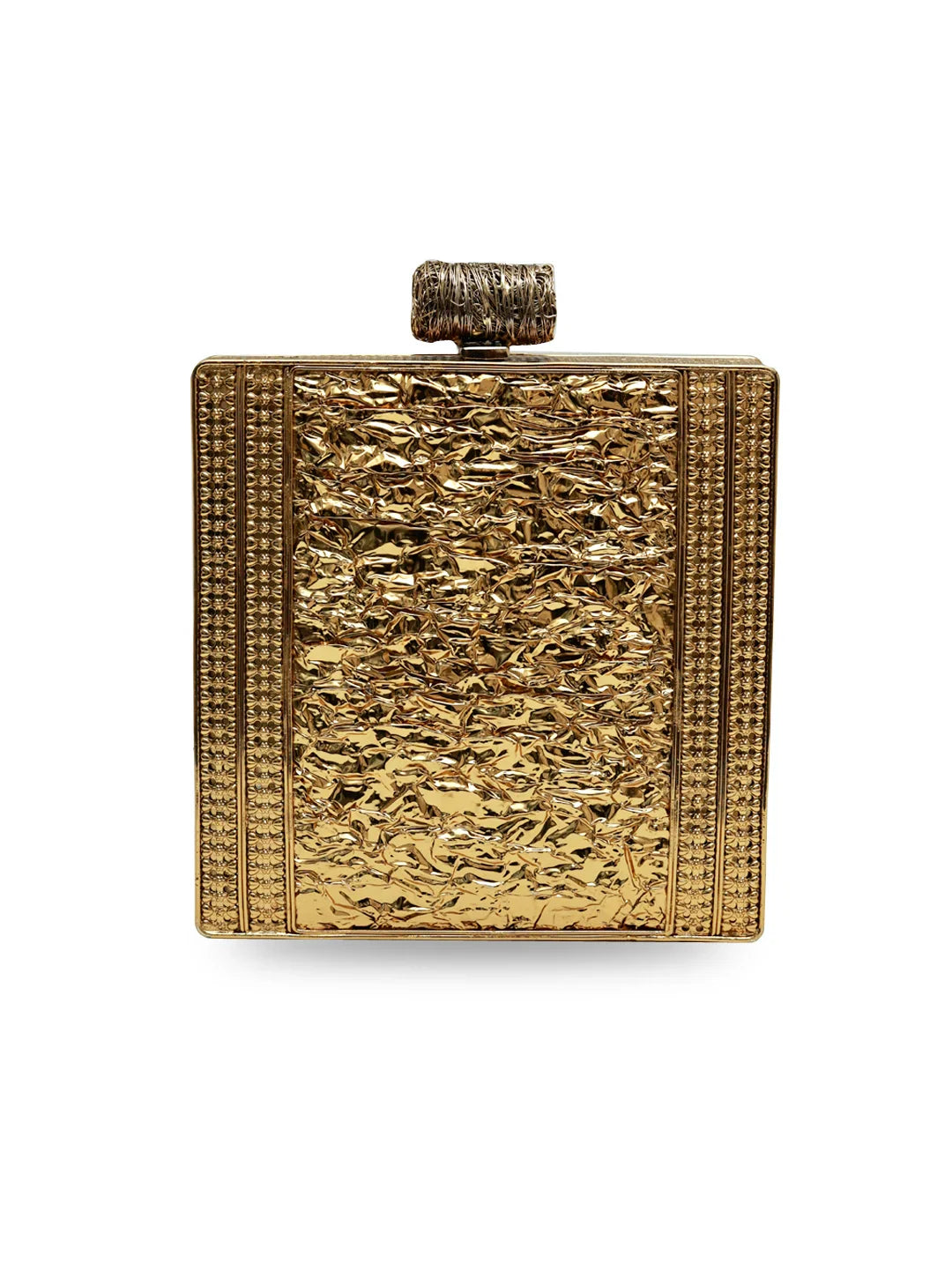 Sugar Embellished Brass Clutch