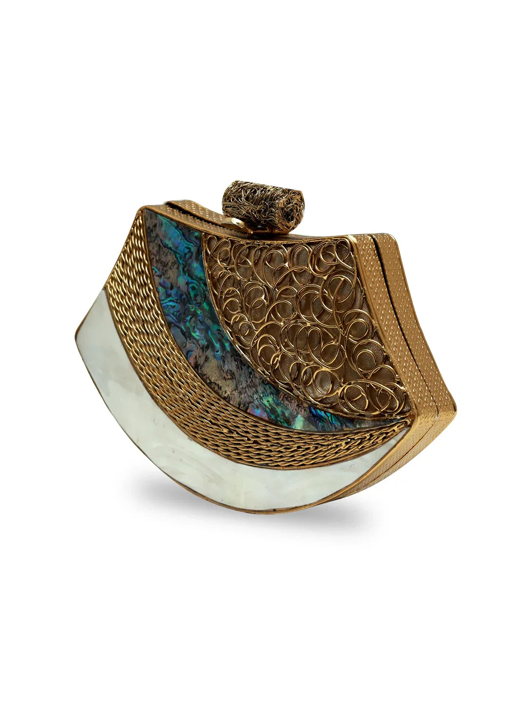 Lynn Golden Brass Clutch