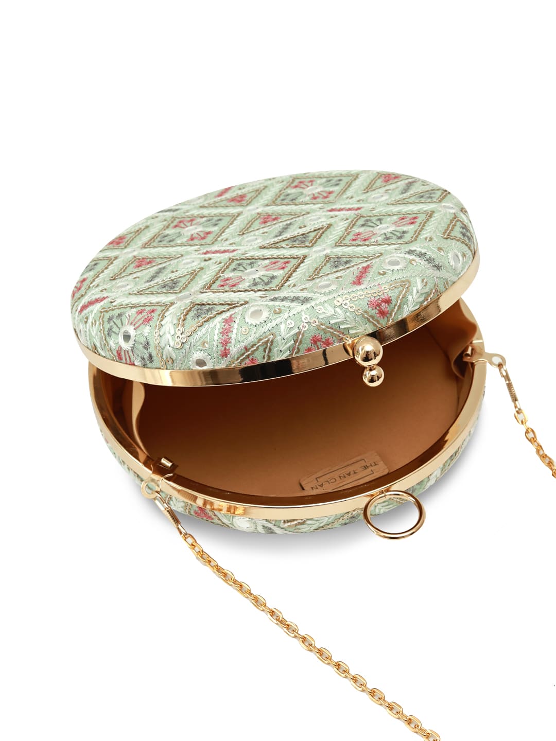 Ariba Green Round Clutch