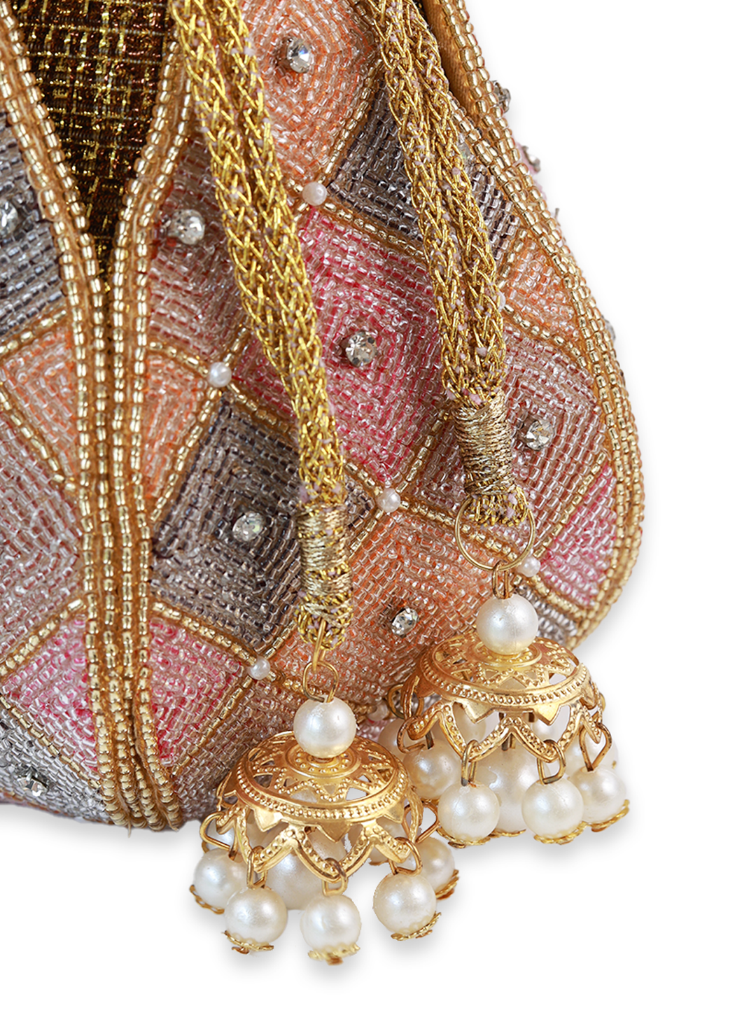 Juhi Lotus Potli with Pearl handle