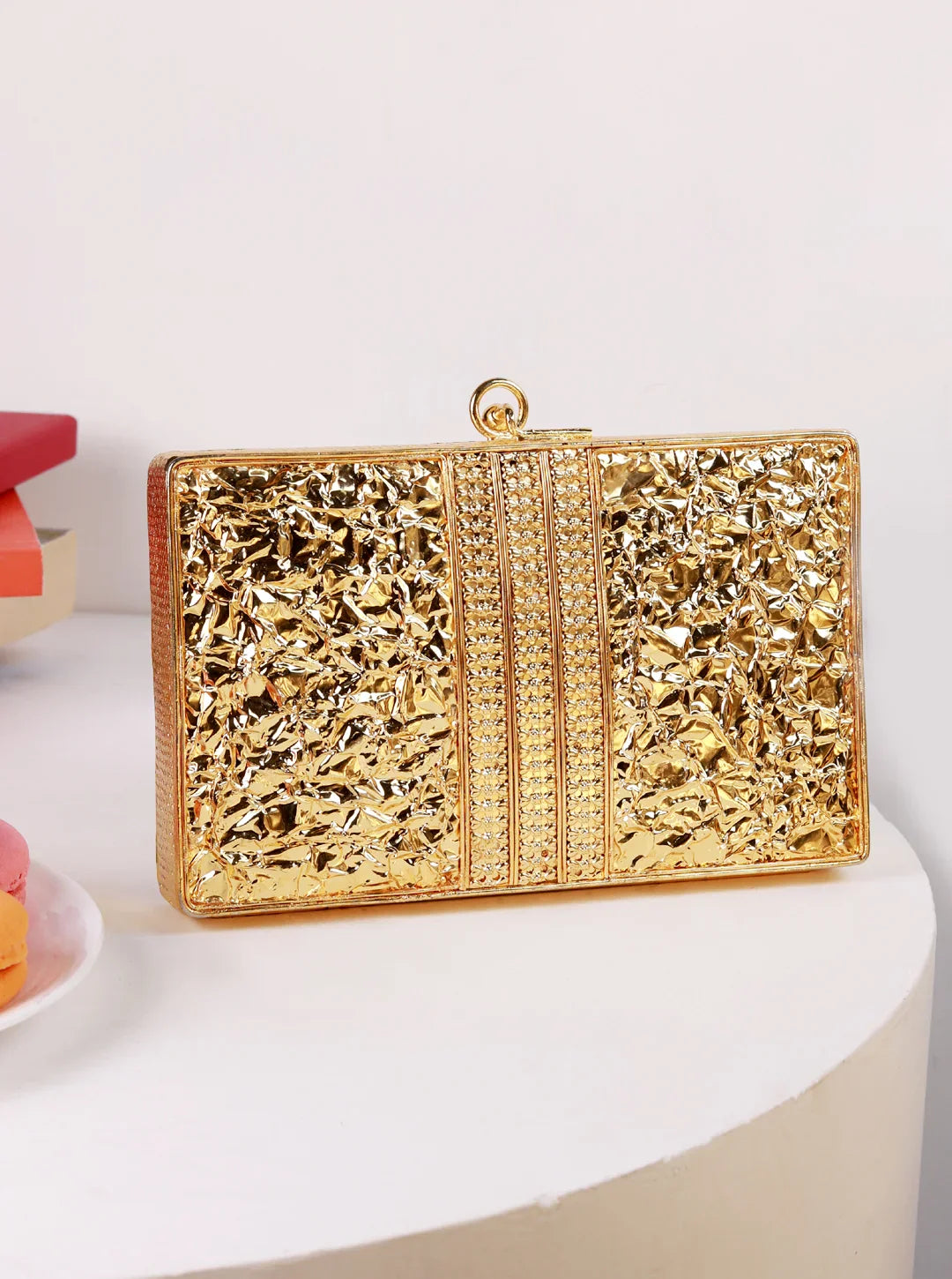 Rumi Embellished Brass Clutch