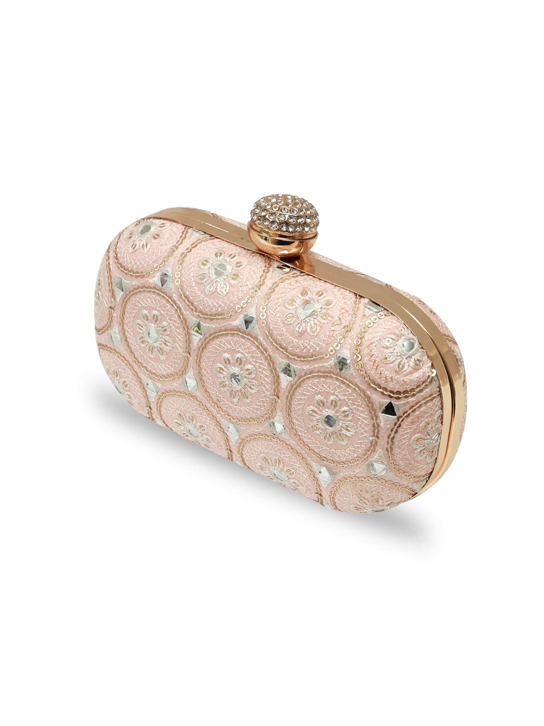Inaara Peach Oval Clutch