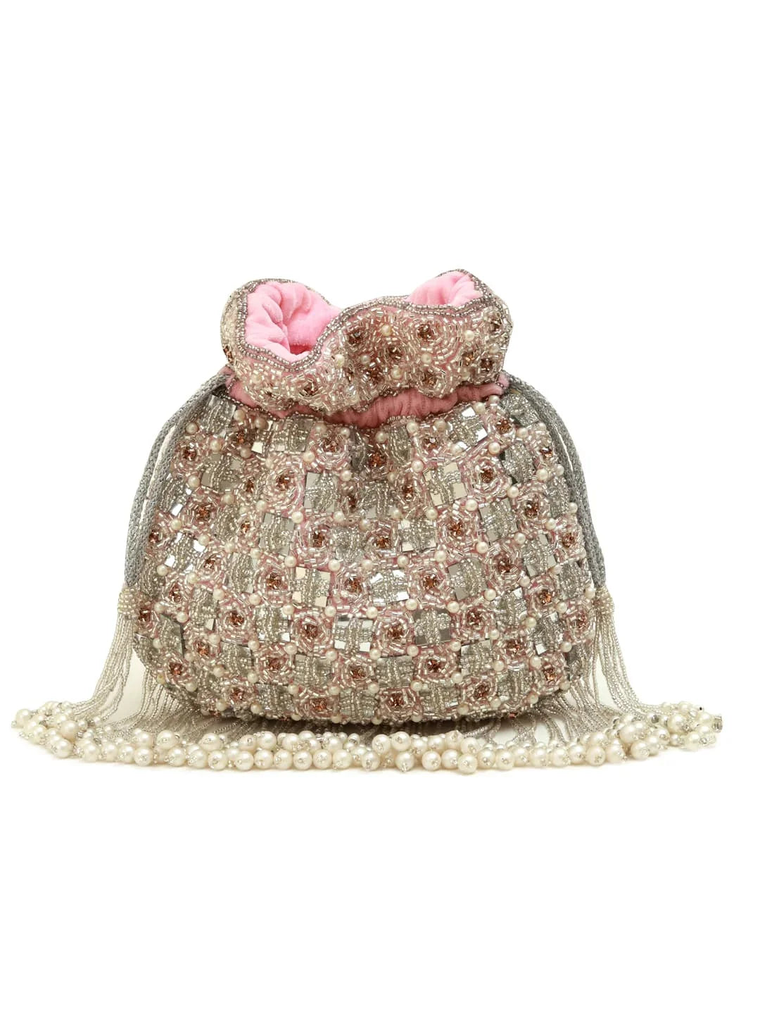 Sehaj Pink Tasselled Potli Bag