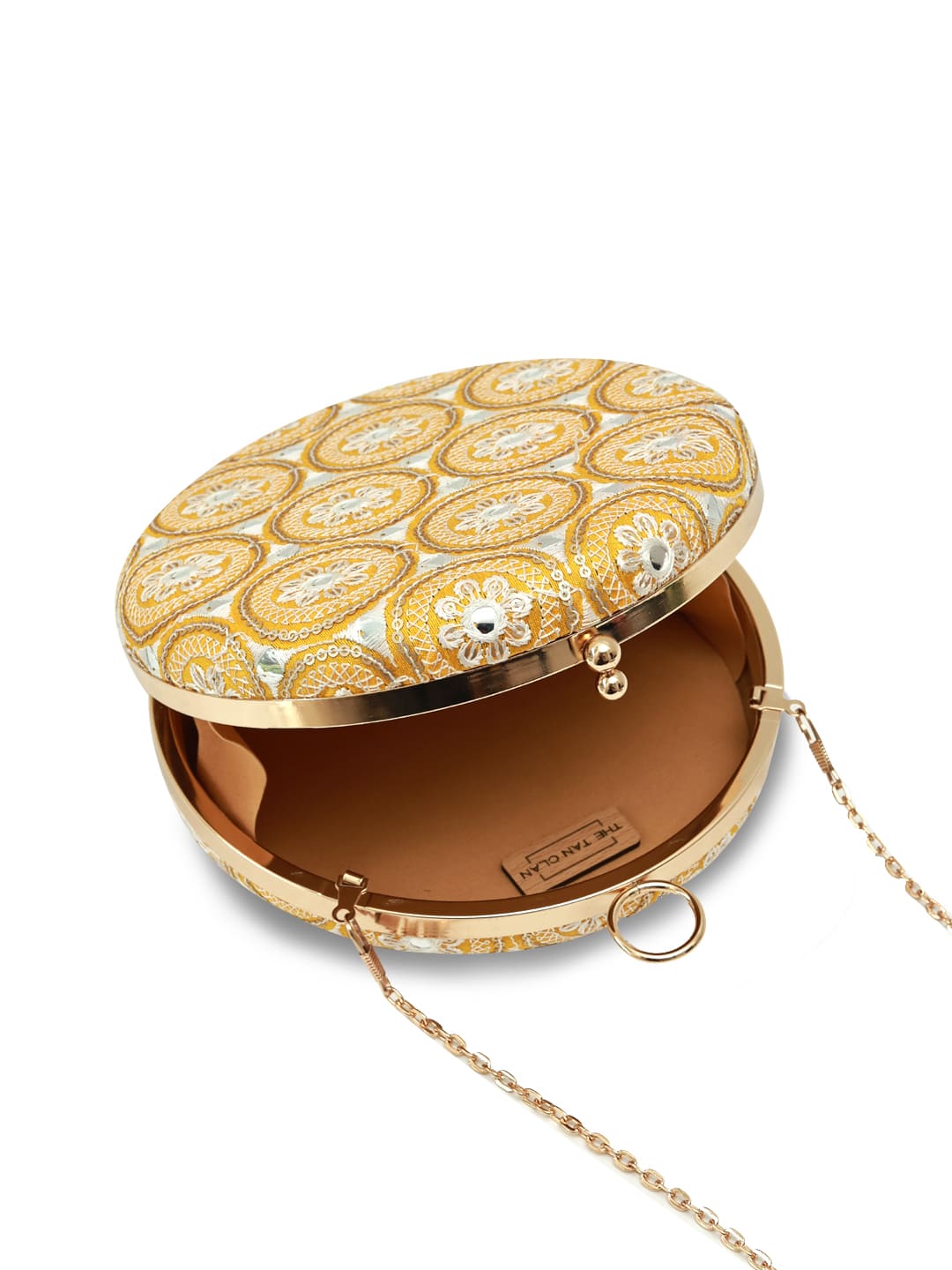 Inaara Yellow Round Clutch