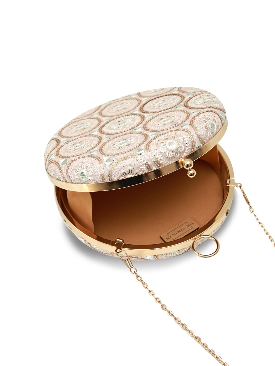 Inaara Peach Round Clutch