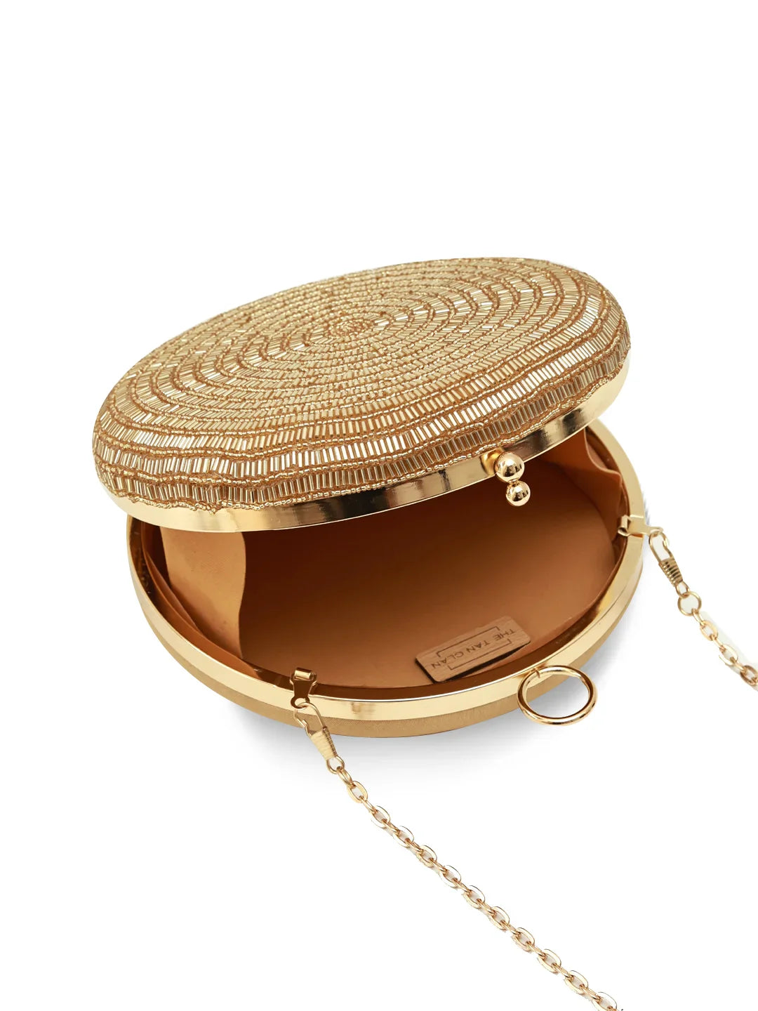 Glitz Round Gold Clutch