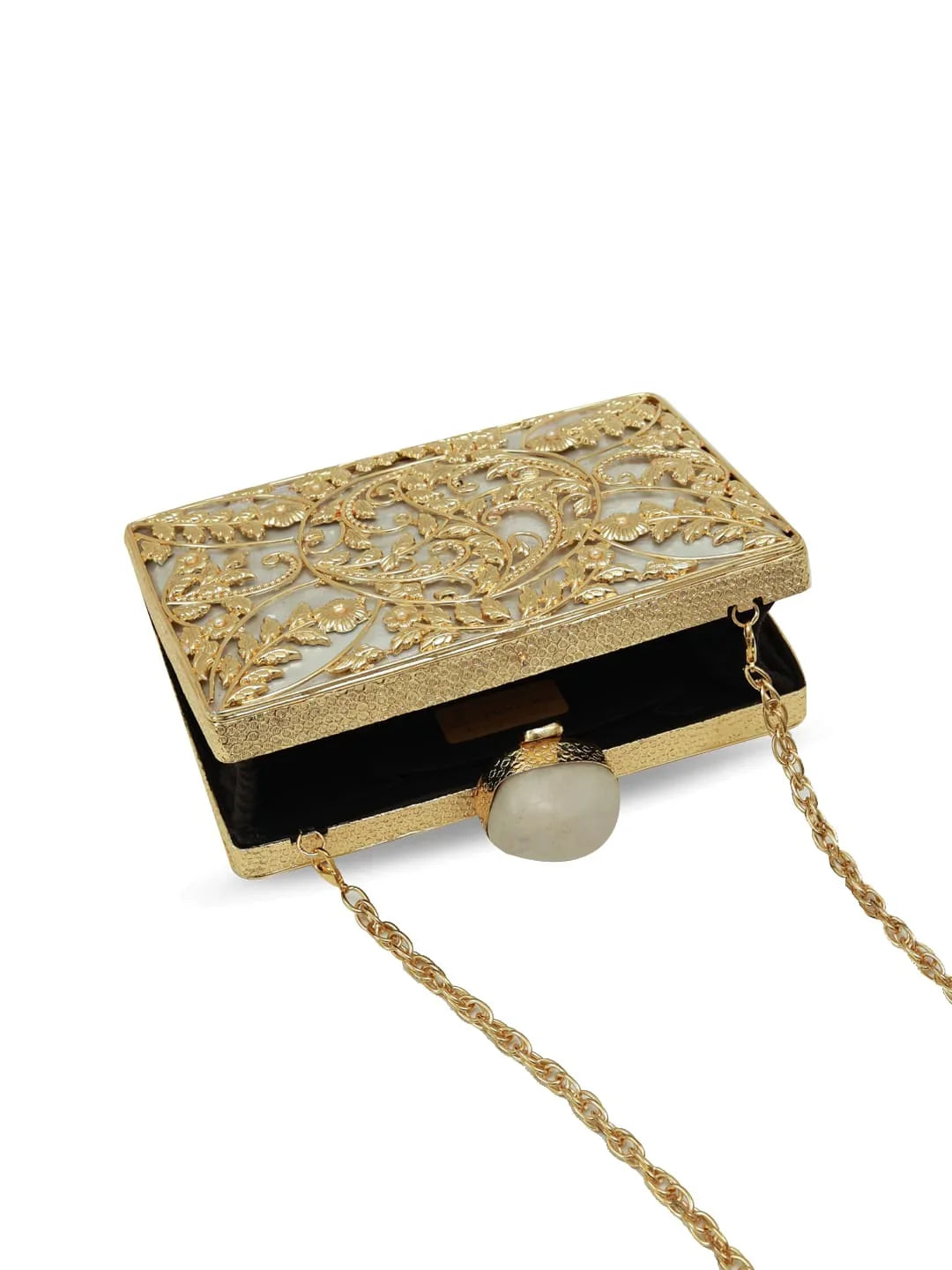 Uzma Intricate Brass Clutch