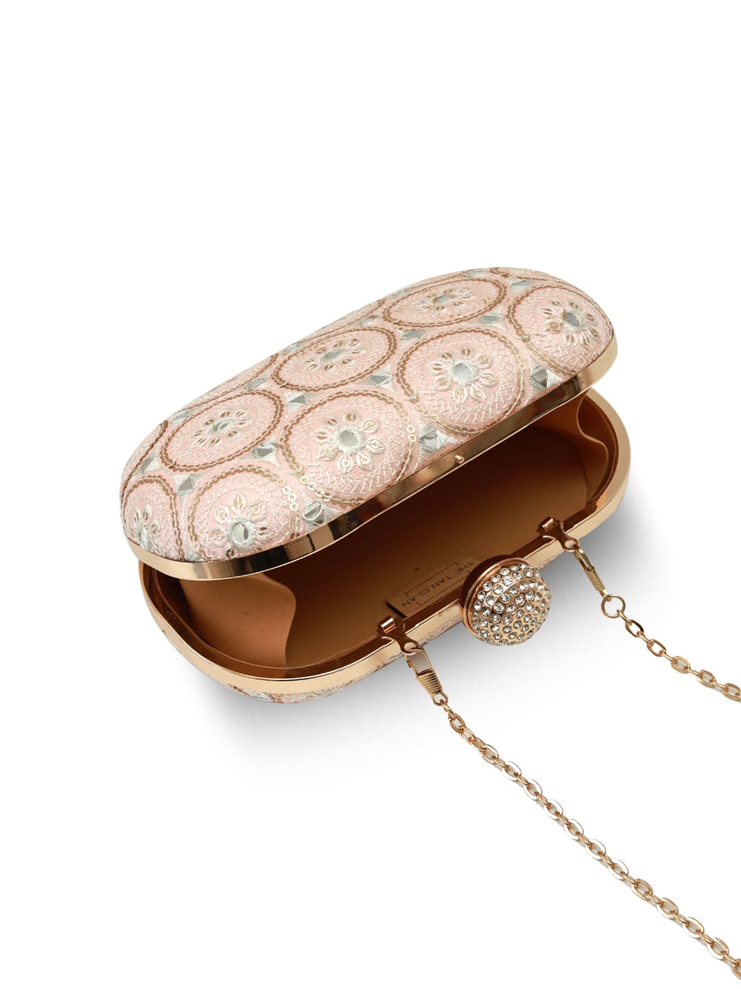 Inaara Peach Oval Clutch