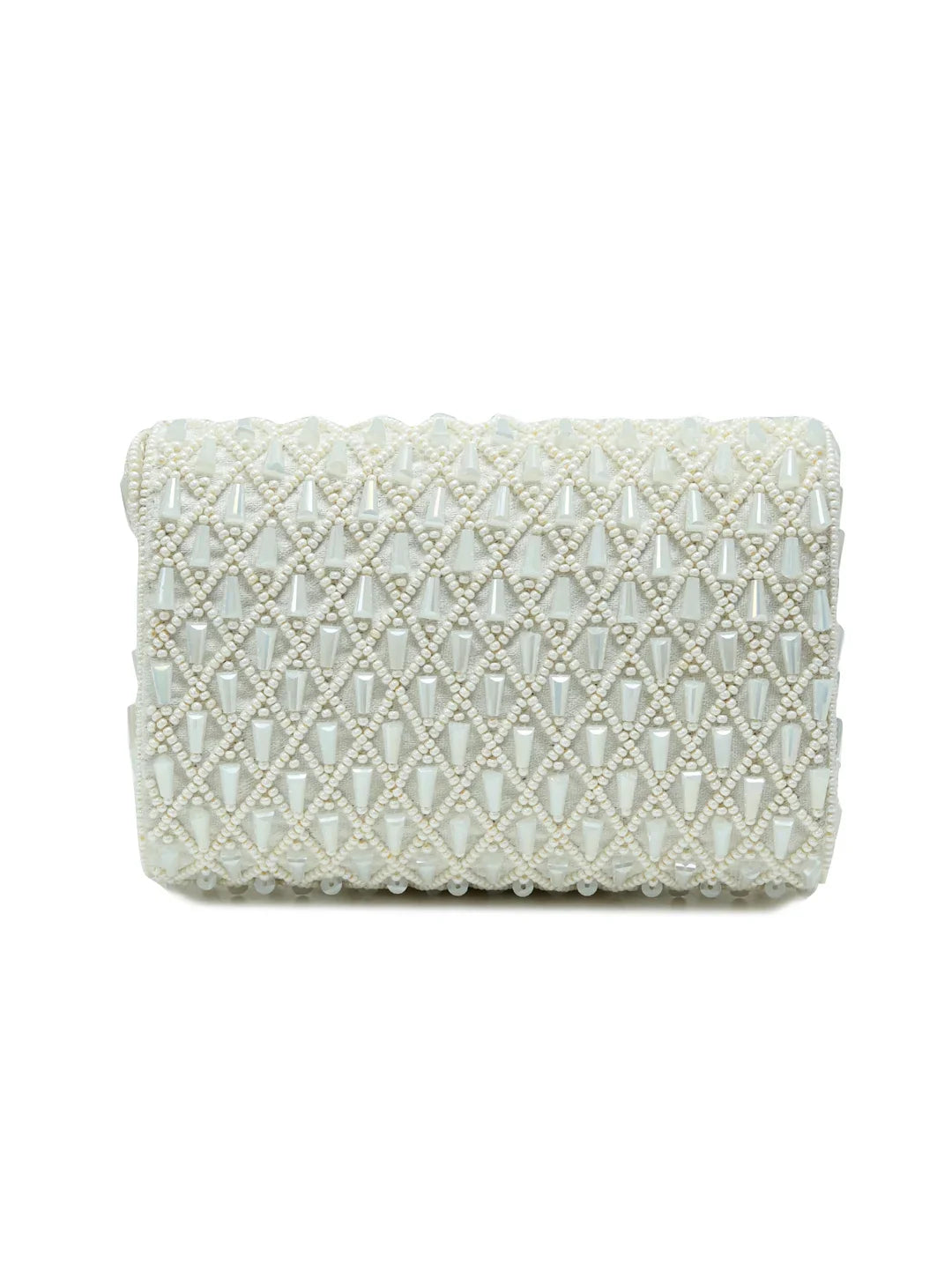 Beaded clutch bag on a white background