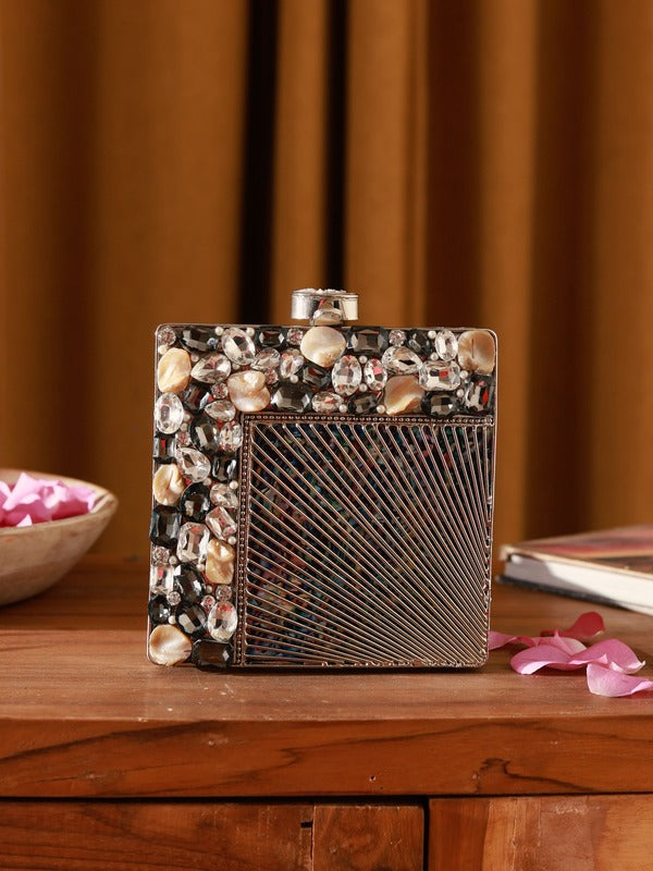 Aqsa Embellished Brass Clutch