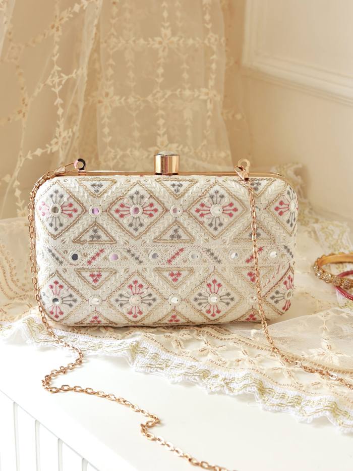 Ariba White Box Clutch