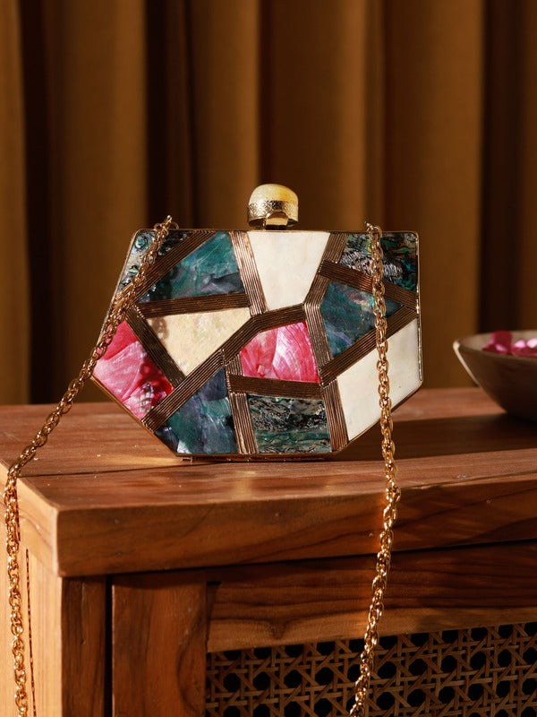 Emily Multicolor Mother of Pearl Clutch