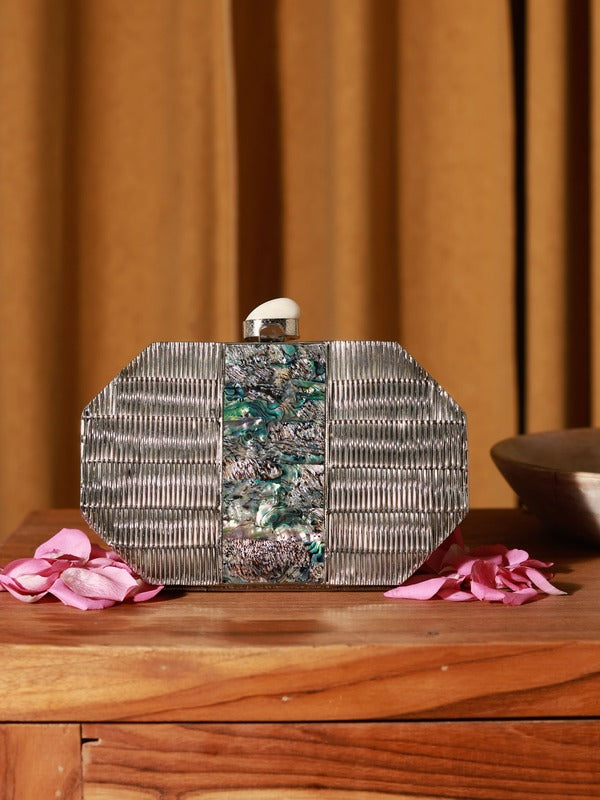 Misha Silver Mother of Pearl Clutch