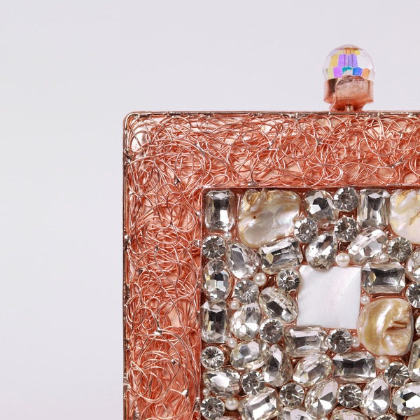 Aafreen Embellished Brass Clutch