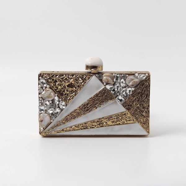 Iqra Embellished Mother of Pearl Clutch