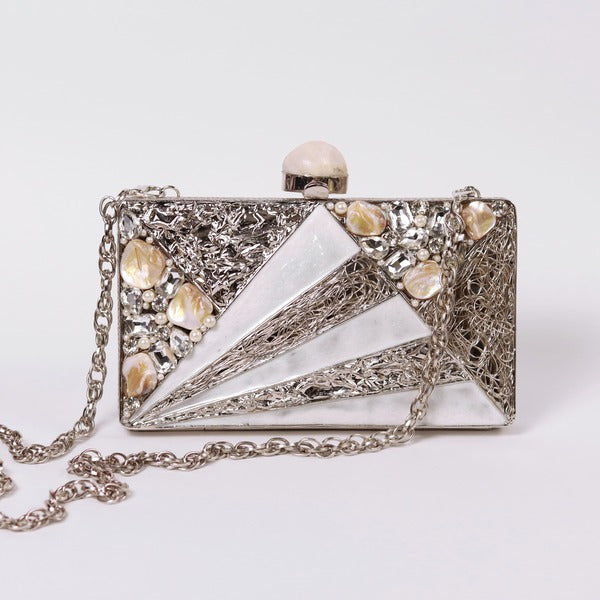 Iqra Embellished Mother of Pearl Clutch