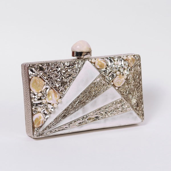 Iqra Embellished Mother of Pearl Clutch