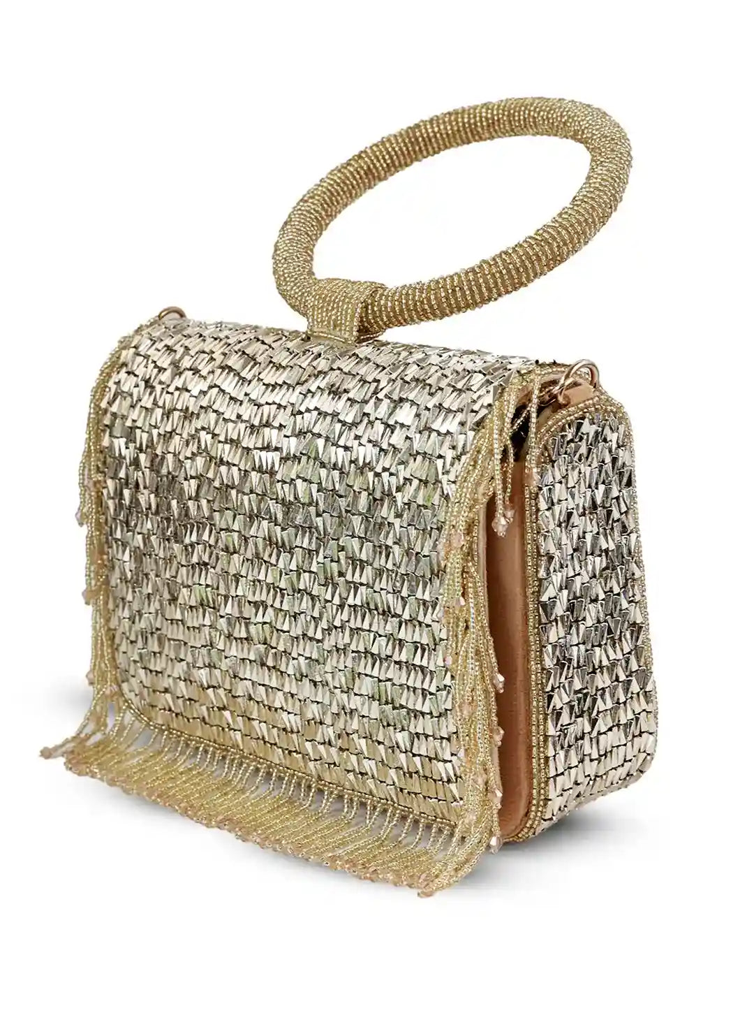 Sylvie Gold Flap over Bag