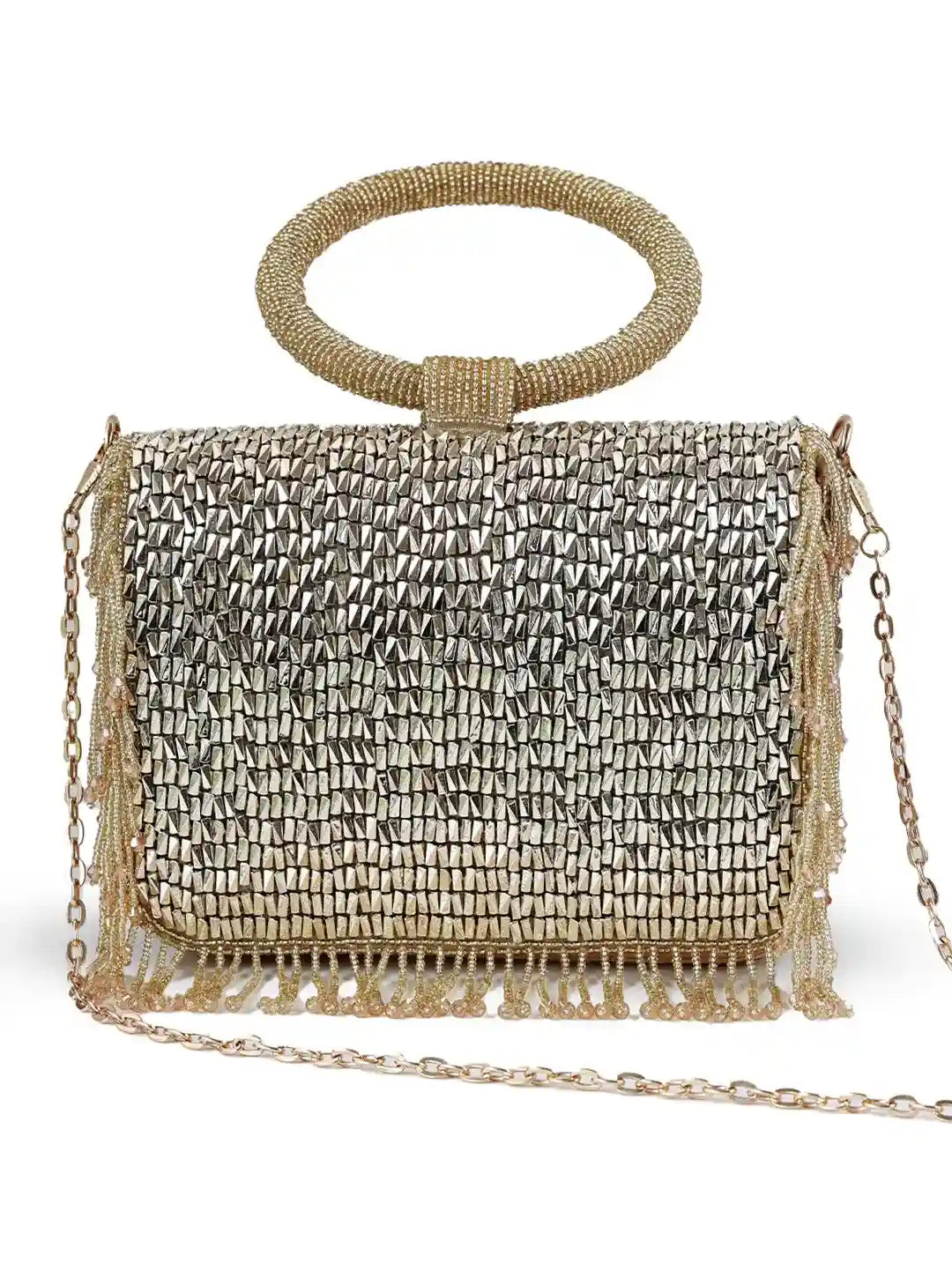 Sylvie Gold Flap over Bag