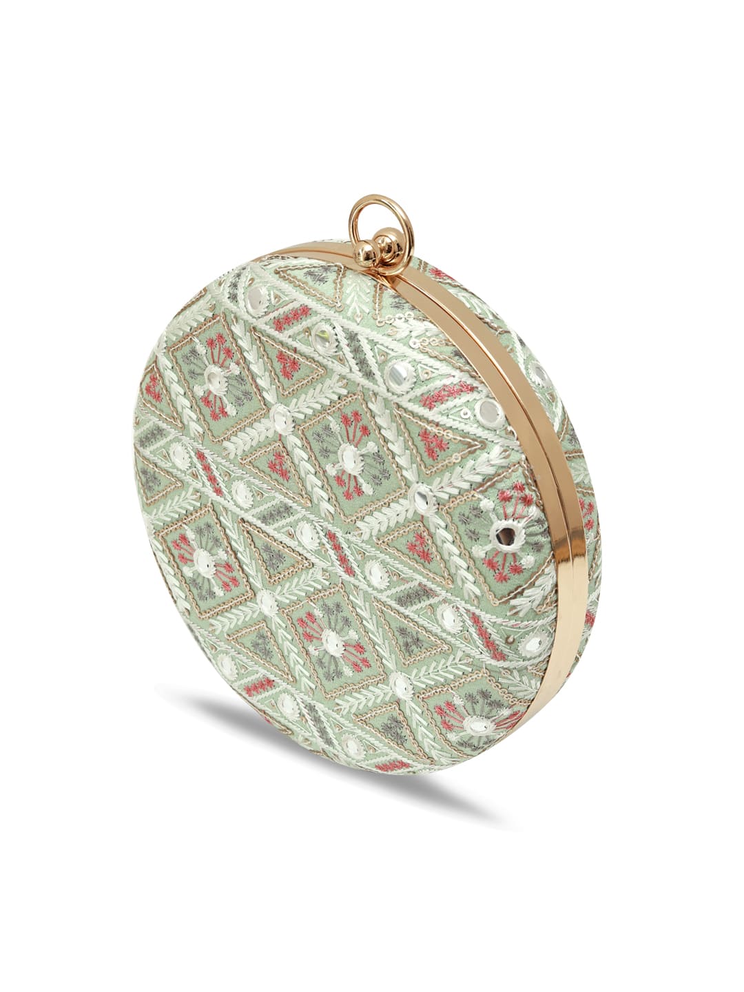 Ariba Green Round Clutch