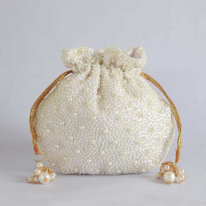 Nayaab Pearl Potli Bag with Handle