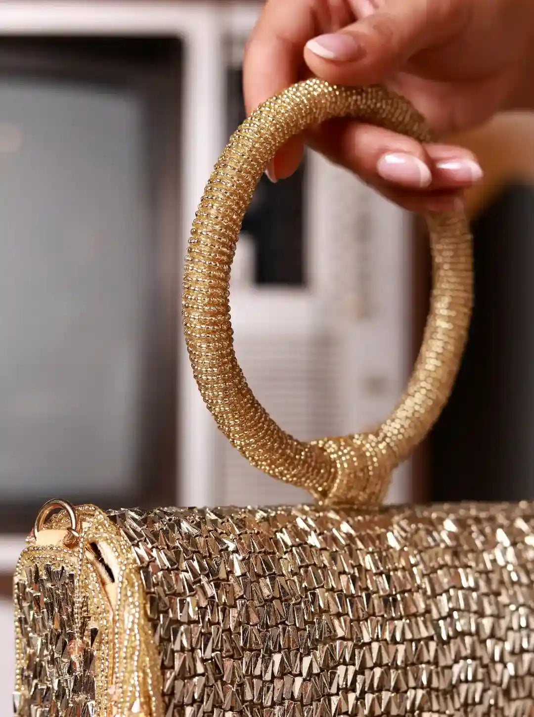 Sylvie Gold Flap over Bag