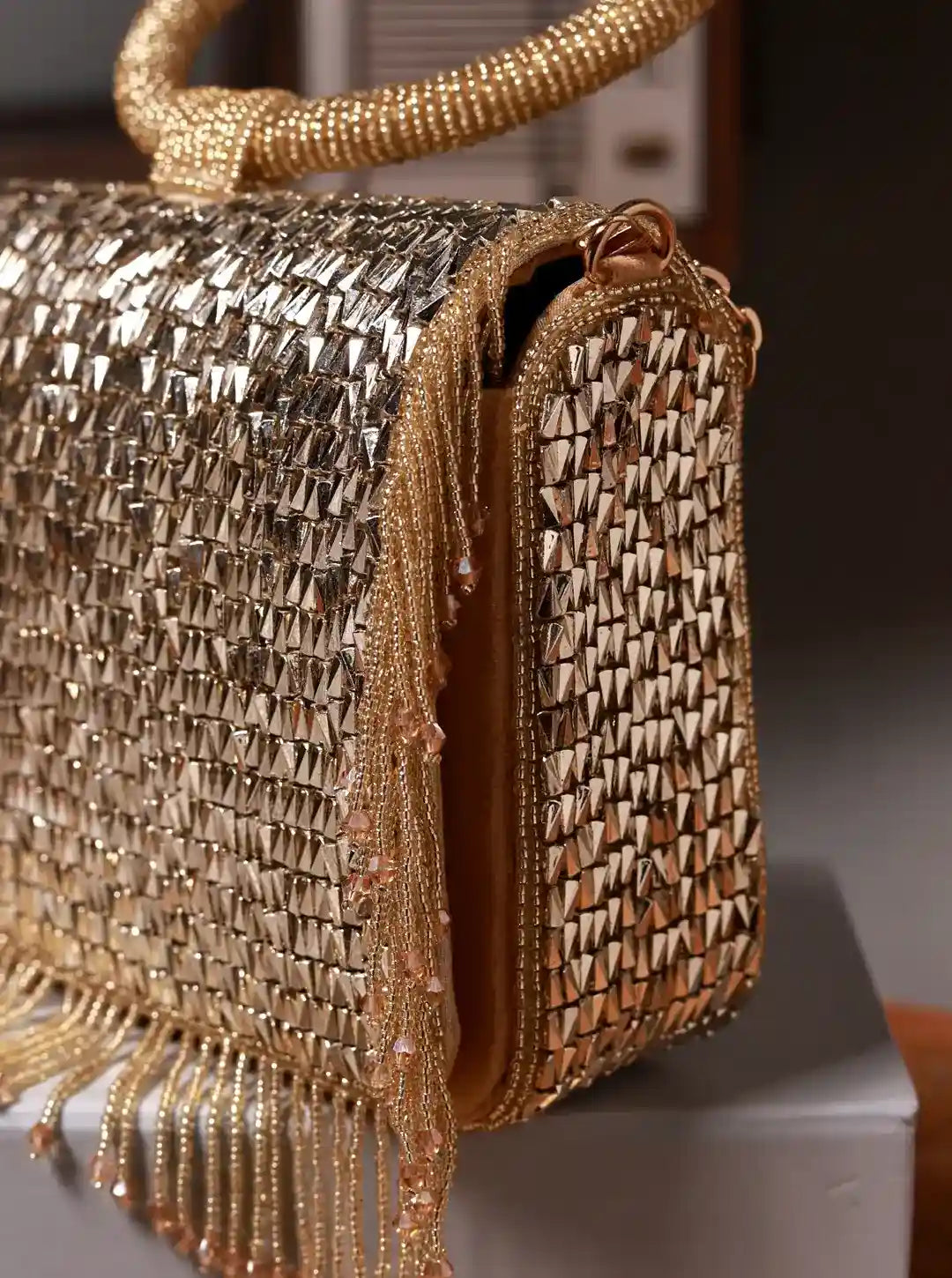 Sylvie Gold Flap over Bag