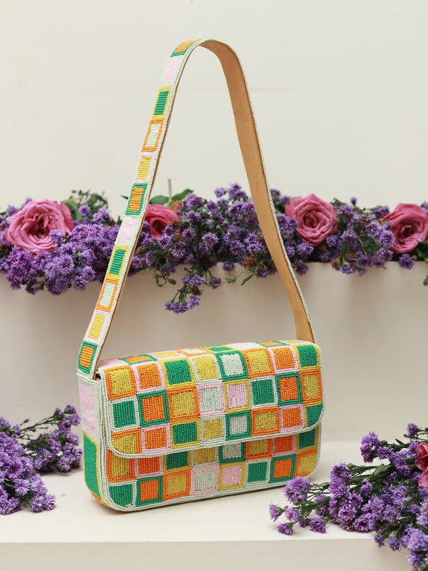 Blossom Blocks Baguette Bag with Handle