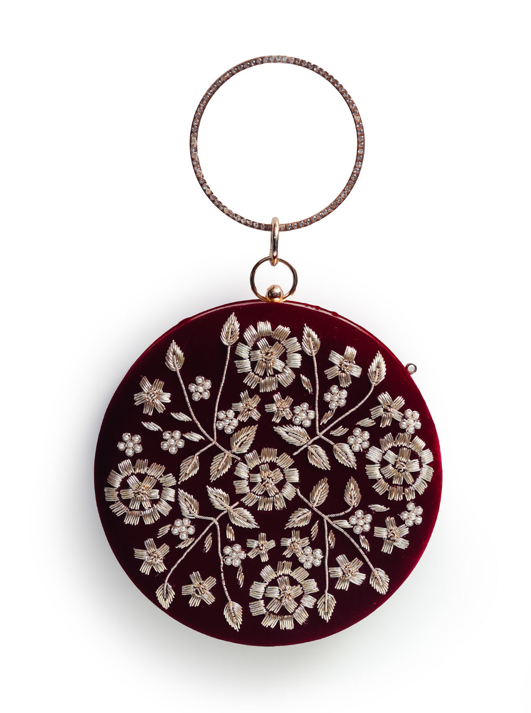 Shalimar Maroon Hand Embroidered Clutch