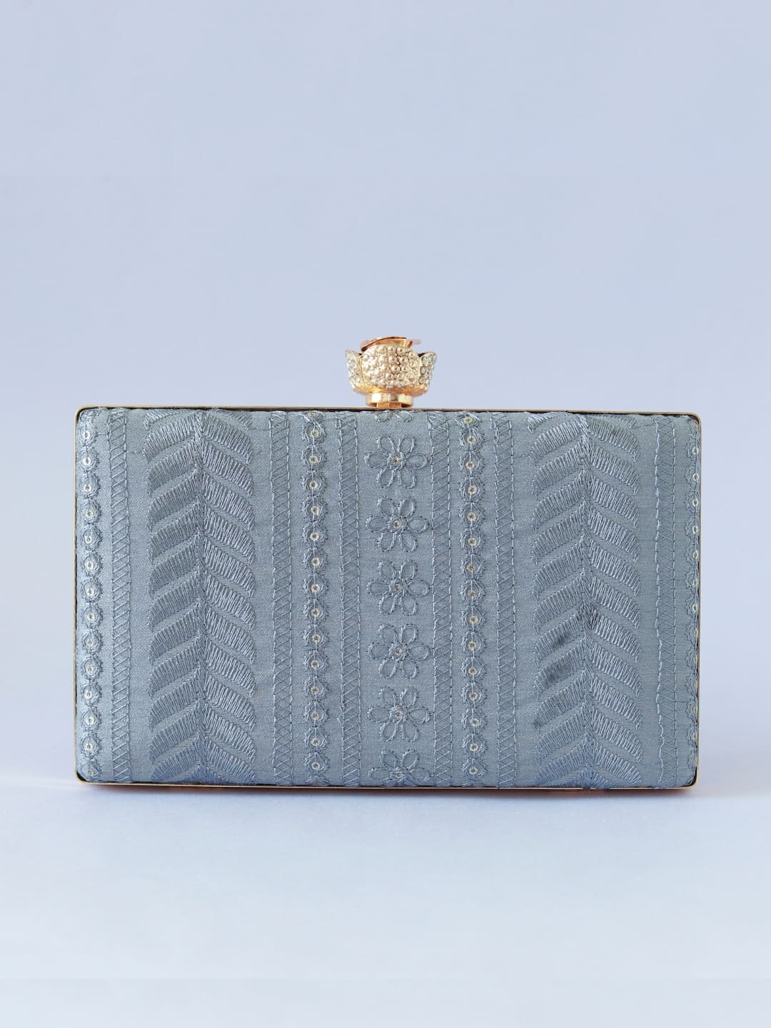 Mughal Embroidered Box Clutch