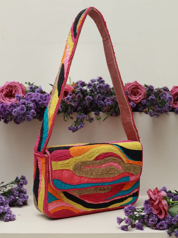 Aster Mulitcolor Baguette Bag with Handle