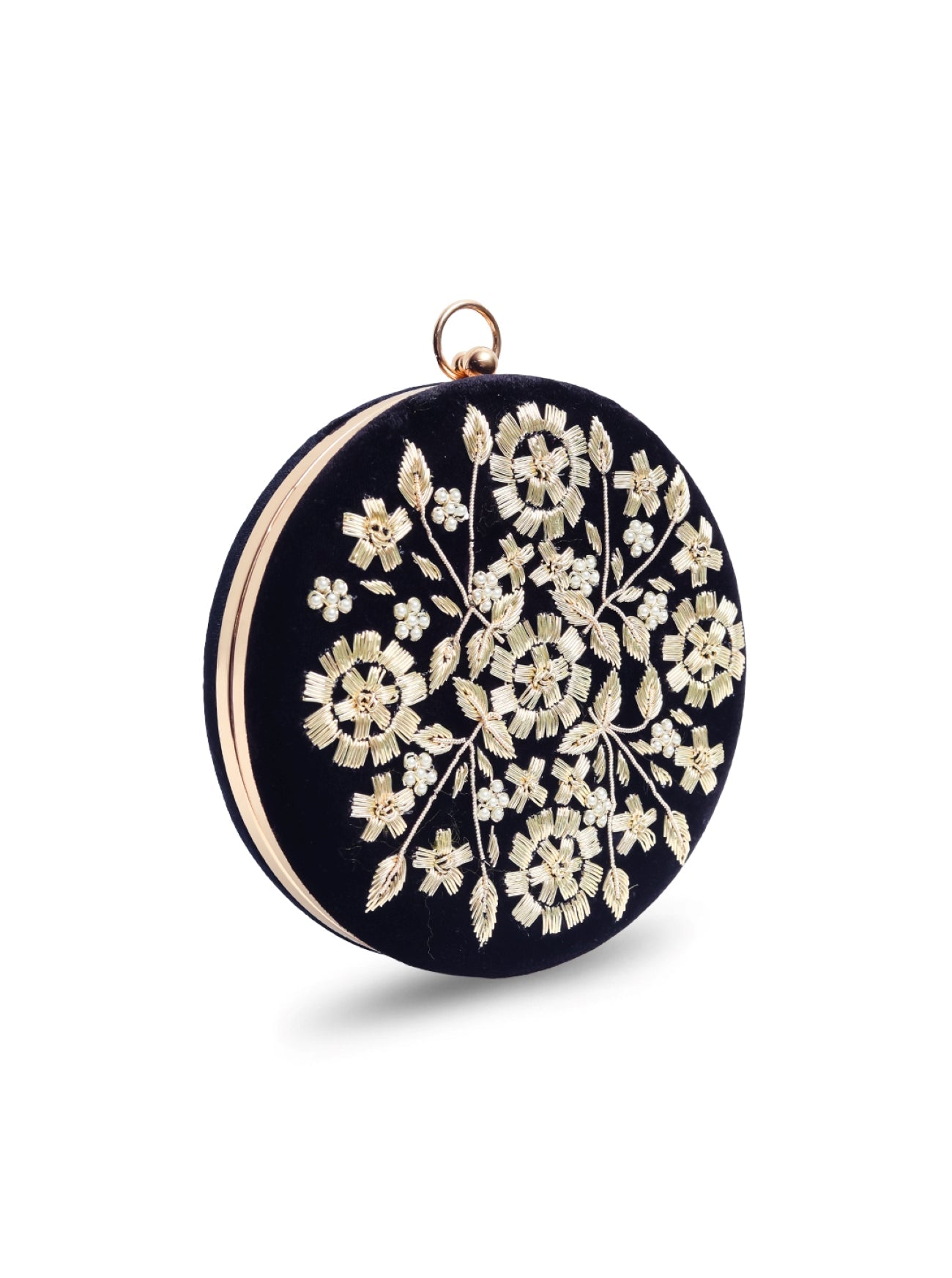 Shalimar Black Hand Embroidered Clutch