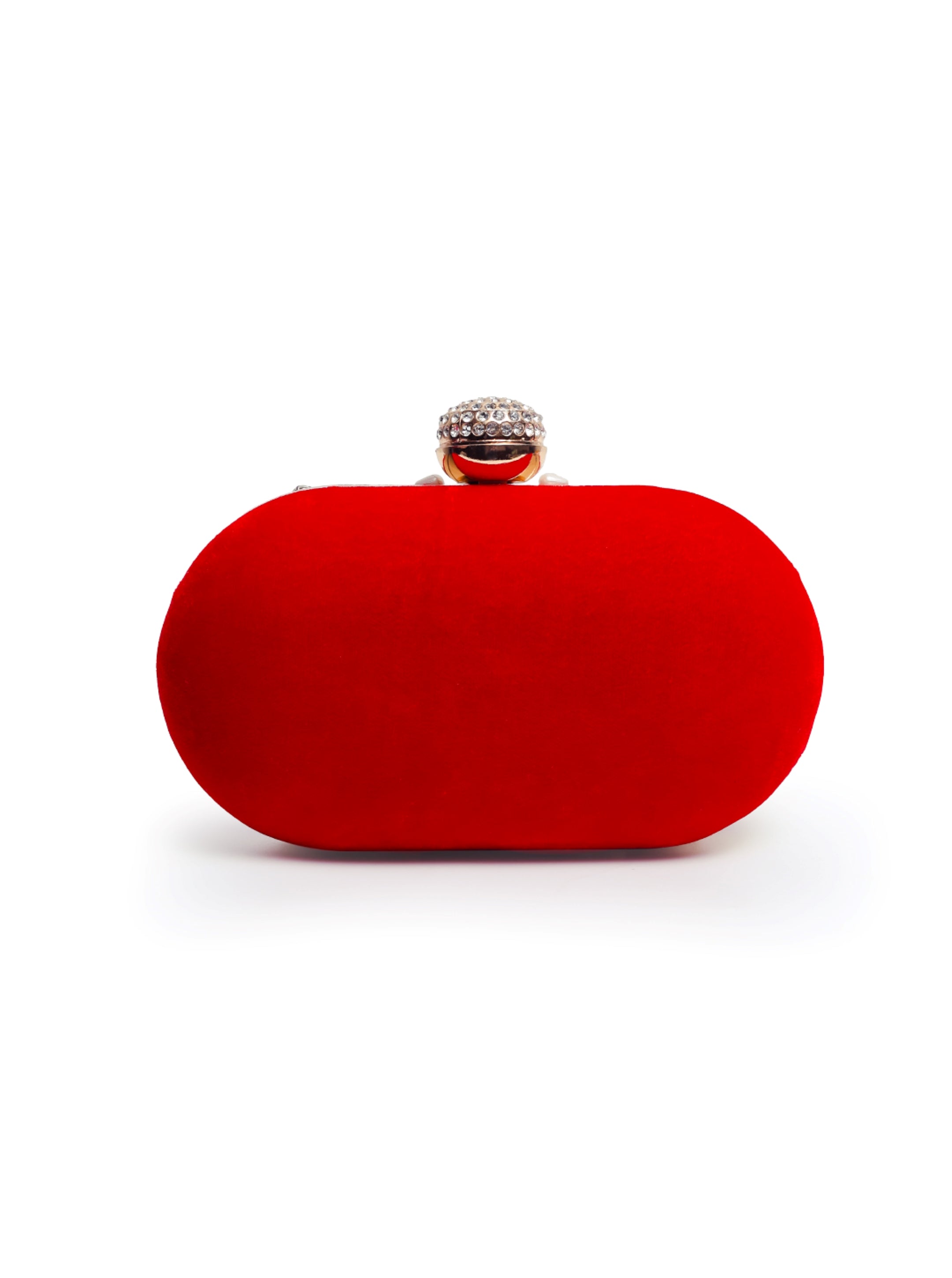 Elizah Red Zardozi Hand Embroidered Clutch