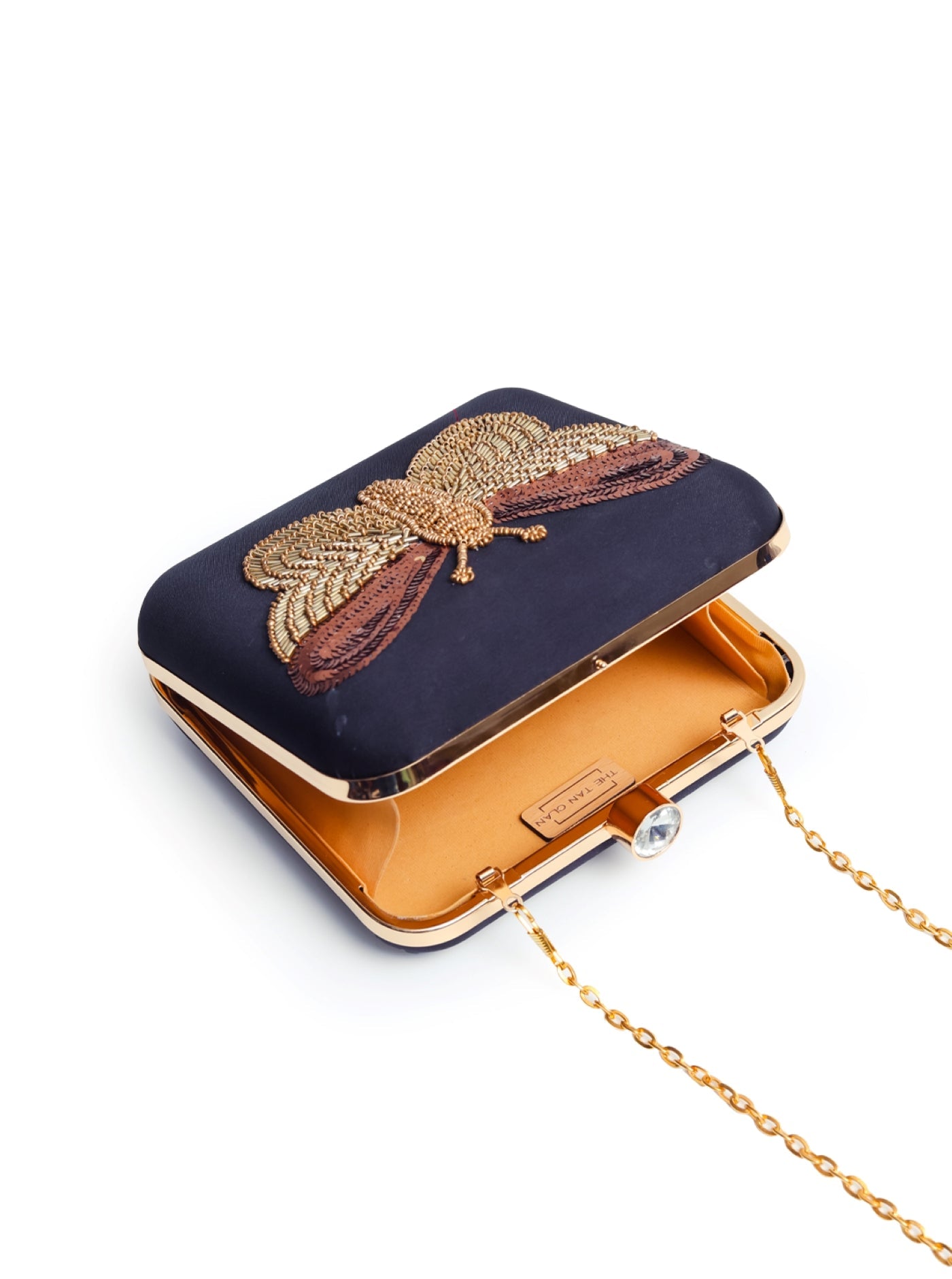 Nigah Square Hand Embroidered Butterfly Clutch