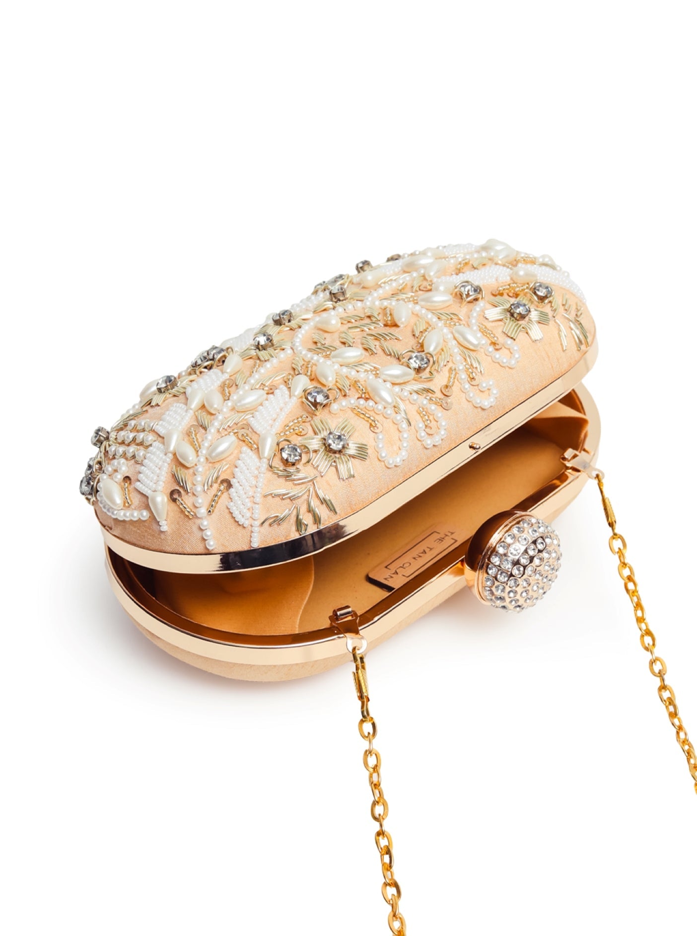 Elizah Gold Zardozi Hand Embroidered Clutch