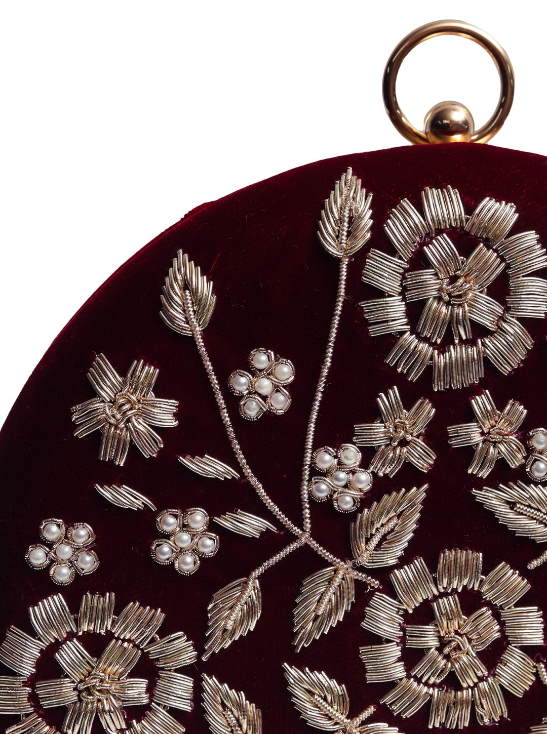 Shalimar Maroon Hand Embroidered Clutch